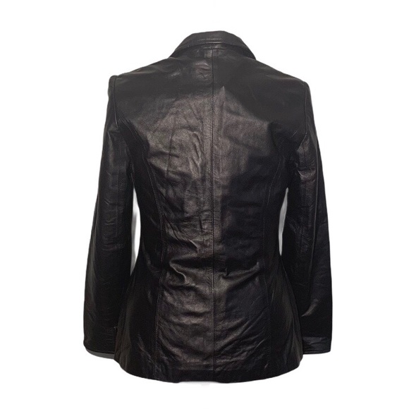 North End Sz Med Genuine Leather Jacket Black - Picture 2 of 7